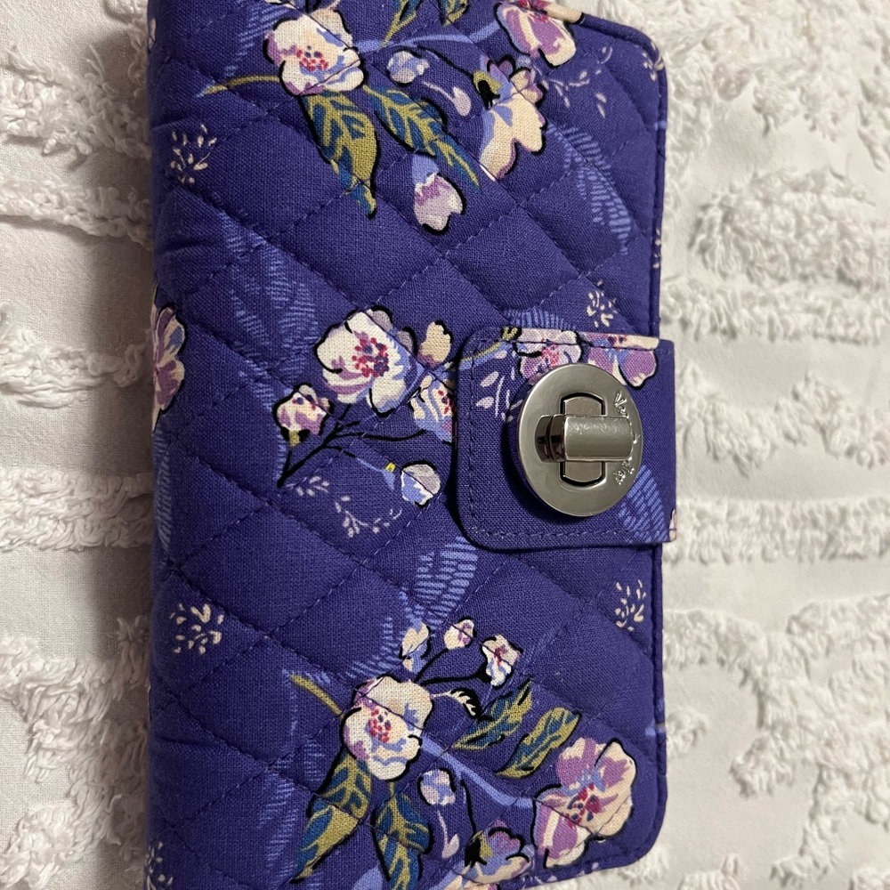 Vera Bradley Quilted Floral Wallet in Purple